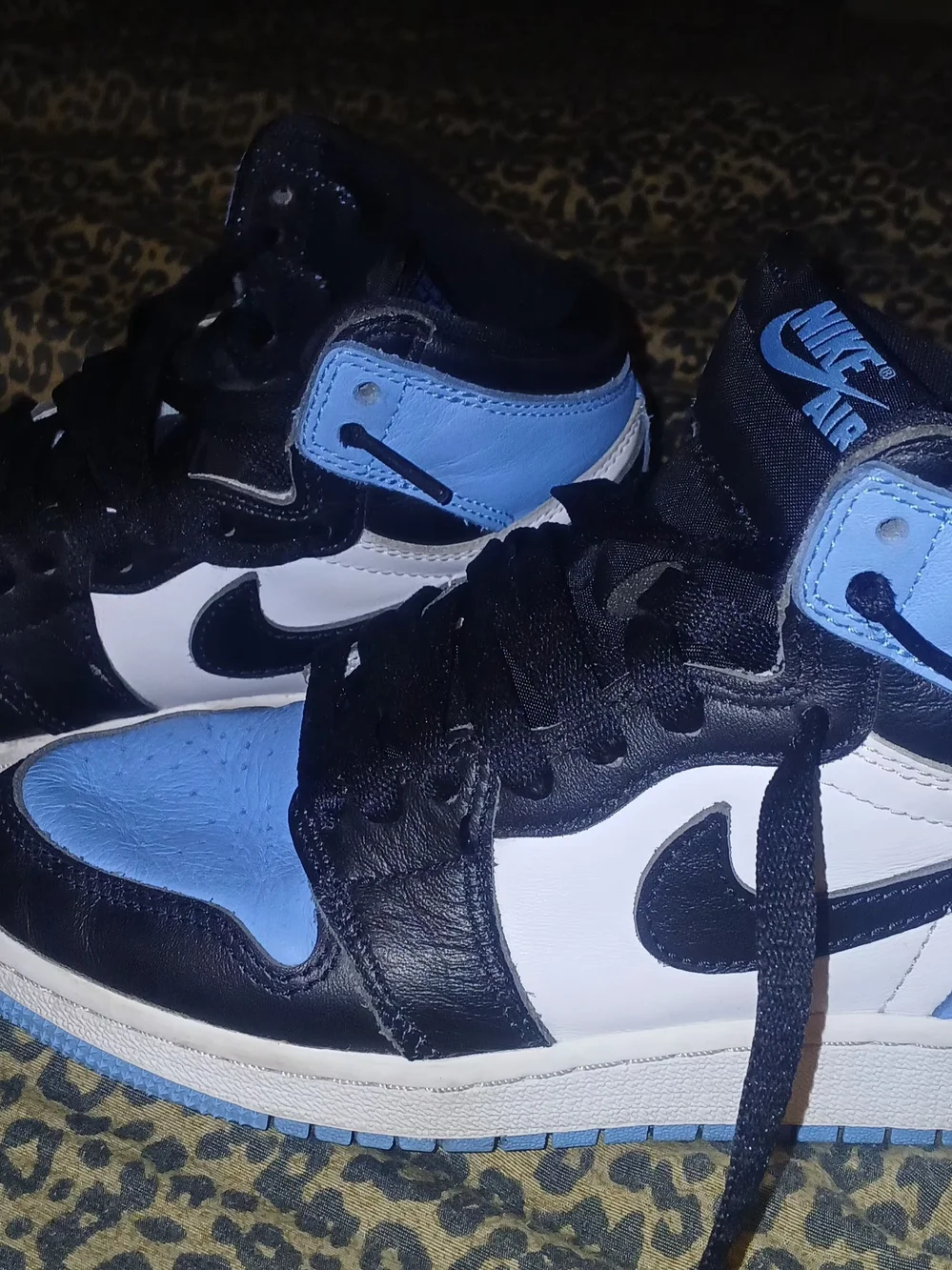 Jordan Kids High-Top Sneakers in Black, White & Light Blue